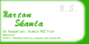 marton skamla business card